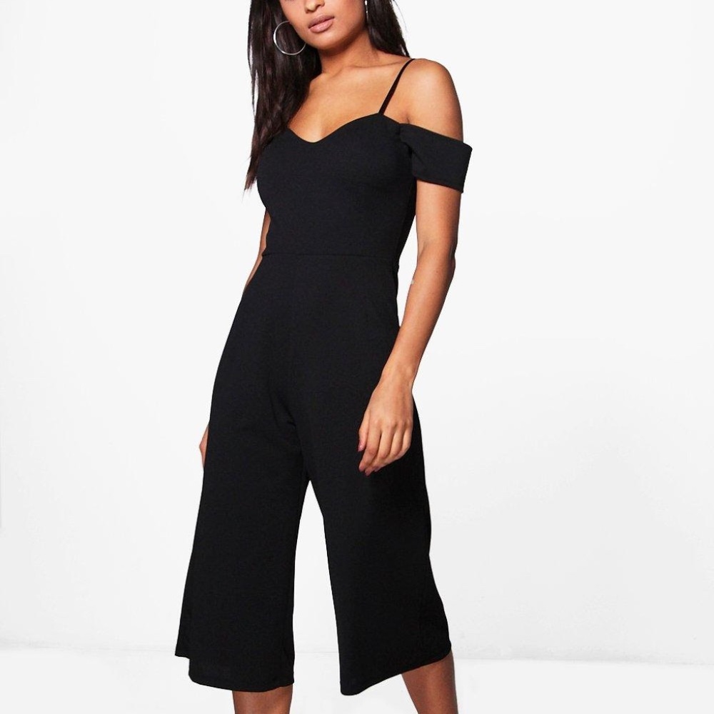 Boohoo Off The Shoulder Culotte Jumpsuit